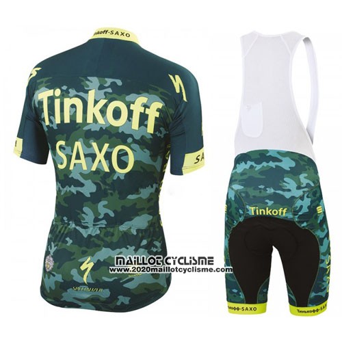 2016 Maillot Ciclismo Tinkoff Saxo Bank Jaune et Vert Manches Courtes et Cuissard